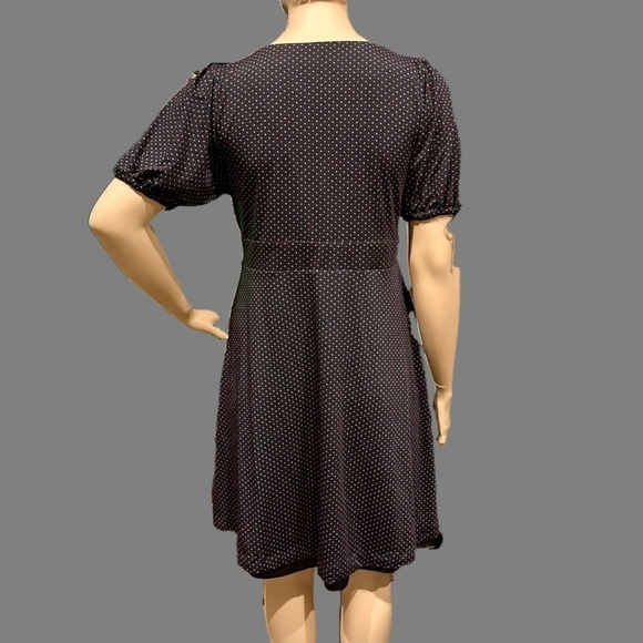 Igigi Polka Dot Dress Plus Size 18/20 Pink Dots on Black, Short Sleeves Country - Picture 8 of 15